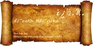 Éreth Mónika névjegykártya